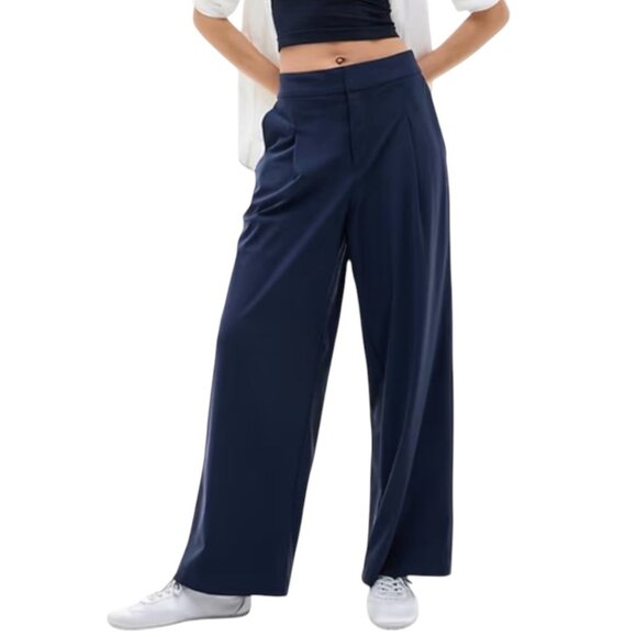 Athleta Pinnacle Navy Wide Leg Pants 12 - Picture 6 of 6